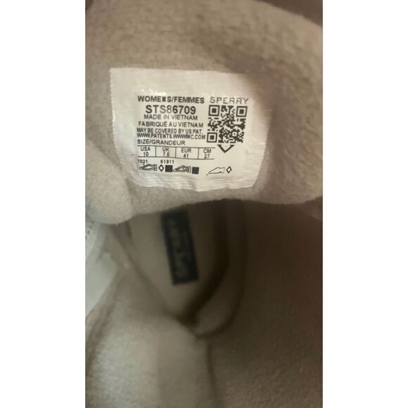 New Sperry Top Sider Saltwater  Ivory Chevron Quilted Shaft Nylon Duck Boots 10 - Picture 2 of 11